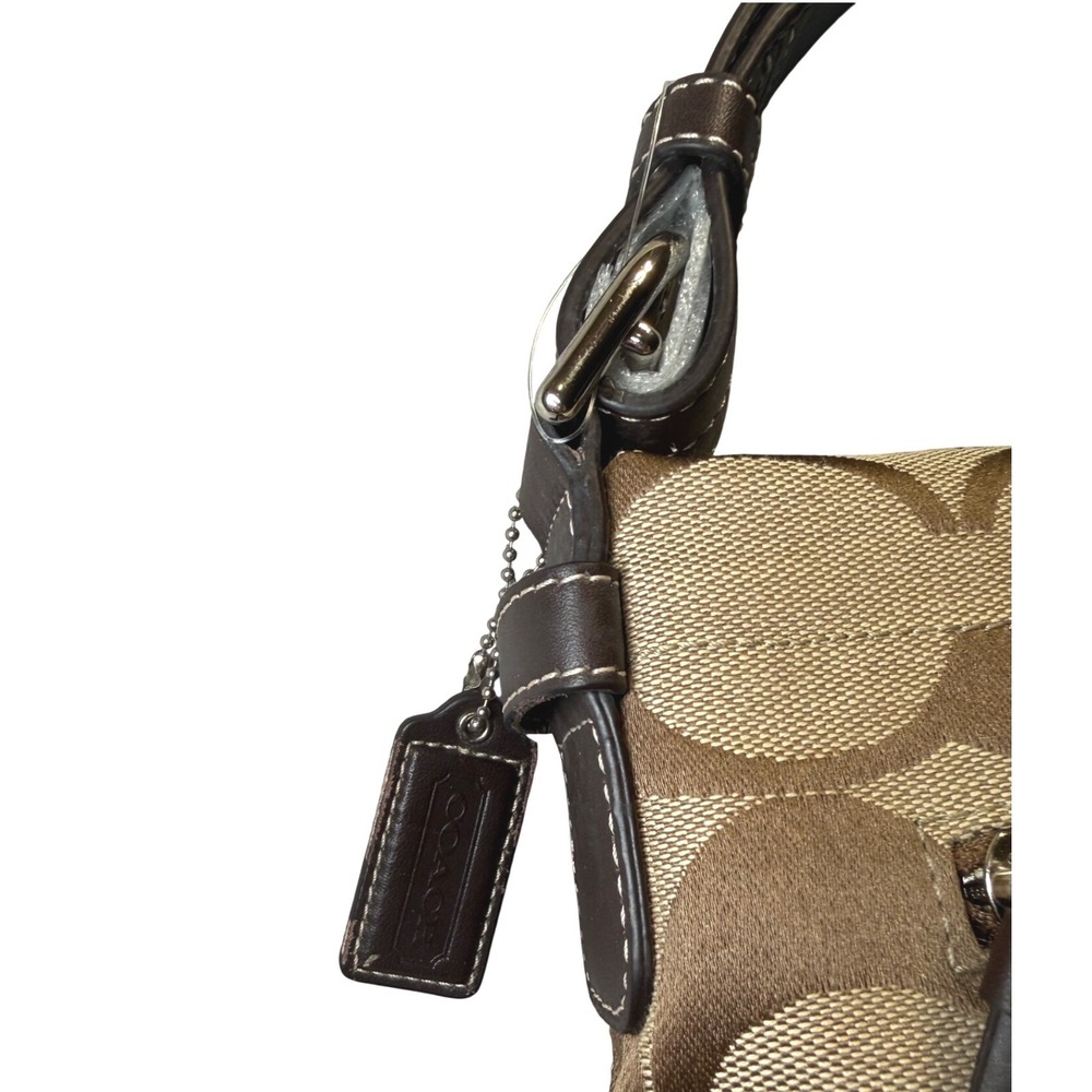 Coach 24CM Signature‎ Duffle Khaki Mahogany Leather Shoulder Bag F15067 NWT READ - Picture 6 of 16